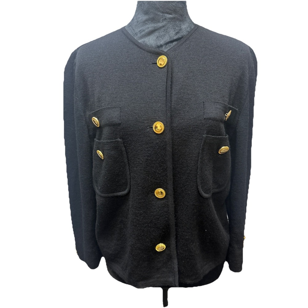Vintage Alpinit Sweater 40 100% Wool‎ Cardigan Gold Button Up Old Money
